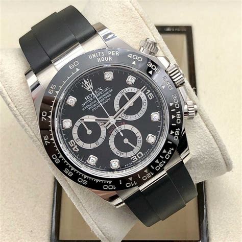 rolex daytona white gold black diamond dial|Rolex 126519ln.